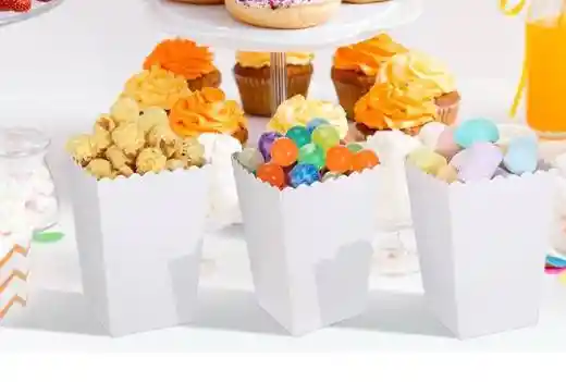Crispeteras Blancas, Portacrispetas En Cartón
