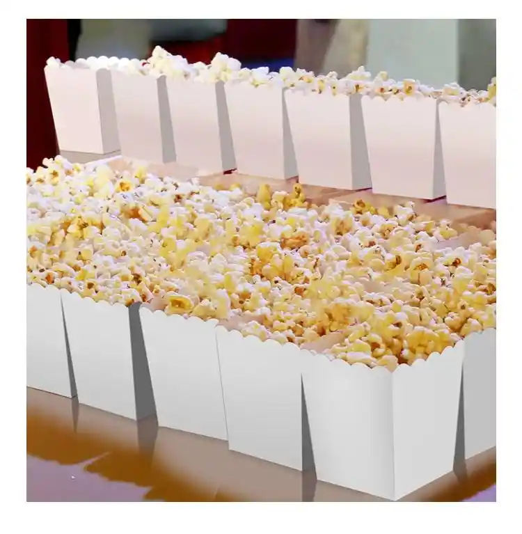 Crispeteras Blancas, Portacrispetas En Cartón
