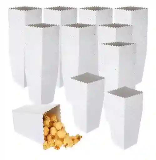 Crispeteras Blancas, Portacrispetas En Cartón