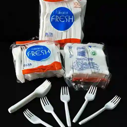 Tenedores Fresh Blancos Alta Resistencia Paquete X100
