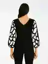 Suéter Para Mujer Cuello V -the Osh Negro