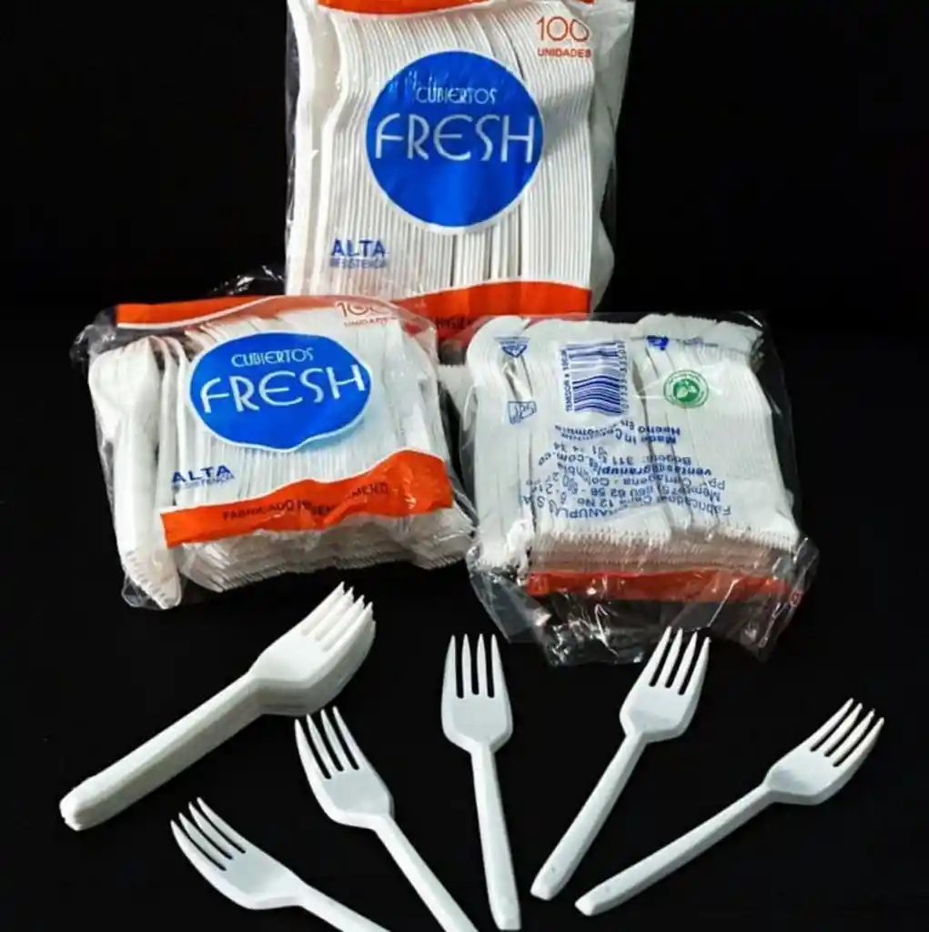 Tenedores Fresh Blancos Alta Resistencia Paquete X100