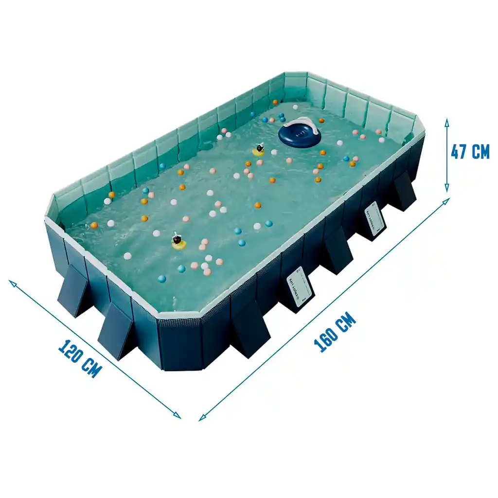 Piscina Plegable 160×120×47cm Portatil Adultos Niños Familia