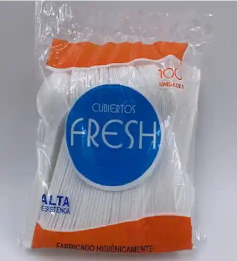 Cucharas Fresh Blancas Alta Resistencia Paquete X100