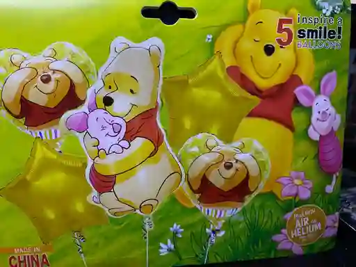 Bombas Globos Por 5 Piezas Diseño Winnie Pooh Para Decoracion De Fiestas Mujer