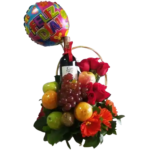 Flor De Rosas, Frutas Y Vino