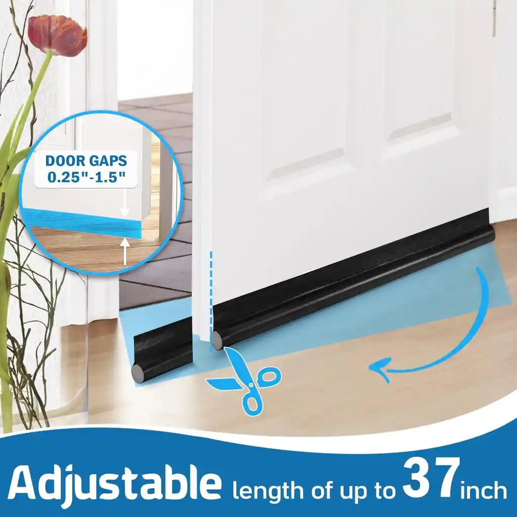 Cubre Puertas Autoadhesivo | Tapon Puerta Burlete Sello Insectos Polvo *negro*