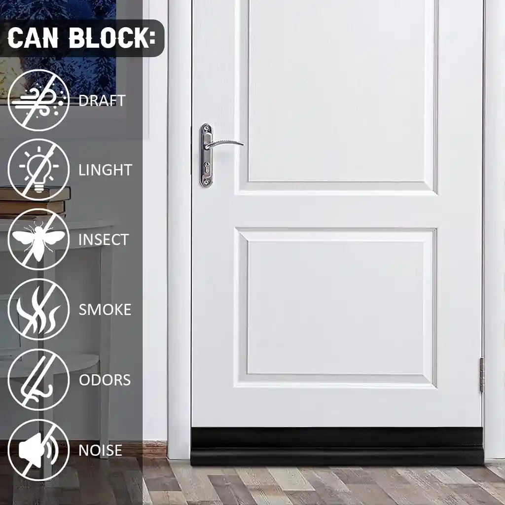 Cubre Puertas Autoadhesivo | Tapon Puerta Burlete Sello Insectos Polvo *negro*