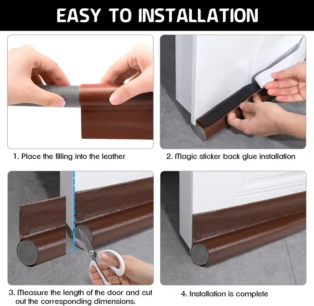 Cubre Puertas Autoadhesivo | Tapon Puerta Burlete Sello Insectos Polvo *negro*