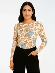 Body Para Mujer Estampado Marino - The Caribbean Marfil Sm
