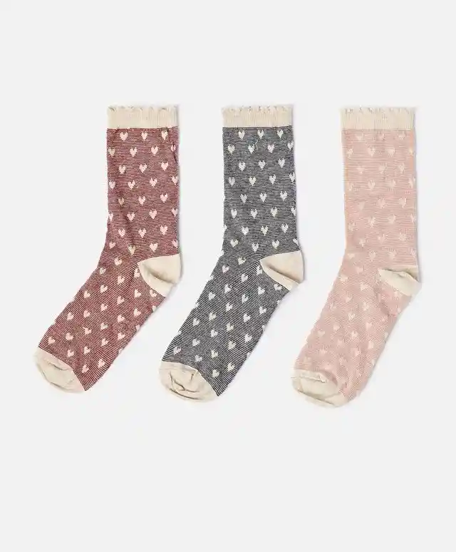 Tres Pares De Medias Surtidas Talla Unica 9-11