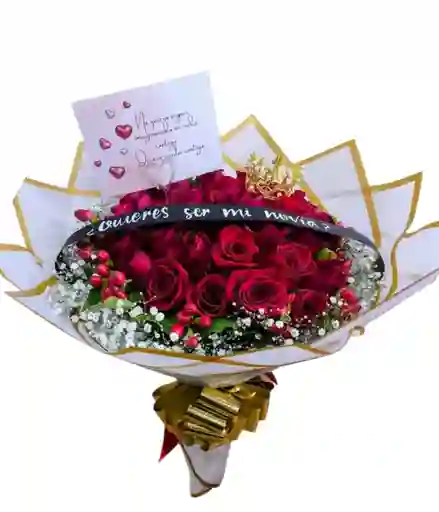 Hermoso Bouquet De Rosa Infinito