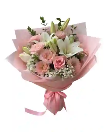 Hermoso Bouquet De Rosa Y Gerberas
