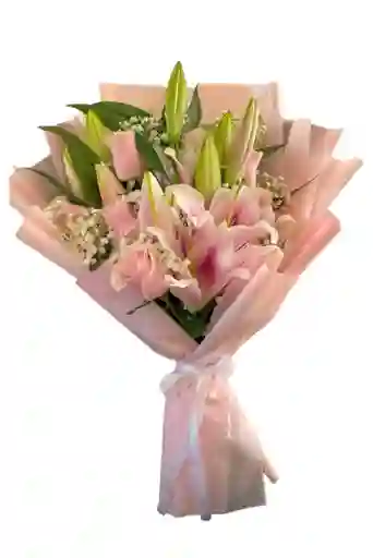 Ramillete De Lirios Y Rosas