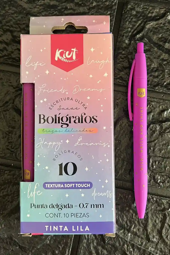 Lapicero Retractil Kiut Lila Caja X10 Unidades