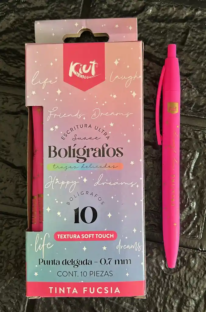 Lapicero Retractil Kiut Fucsia Caja X10 Unidades