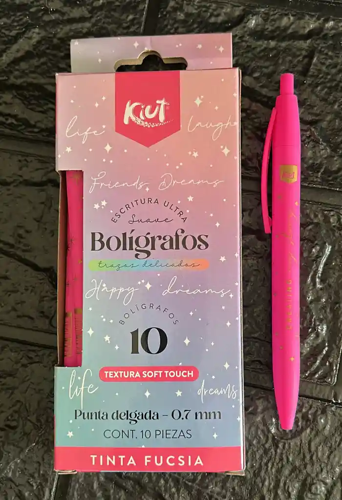 Lapicero Retractil Kiut Fucsia Caja X10 Unidades