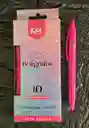 Lapicero Retractil Kiut Fucsia Caja X10 Unidades