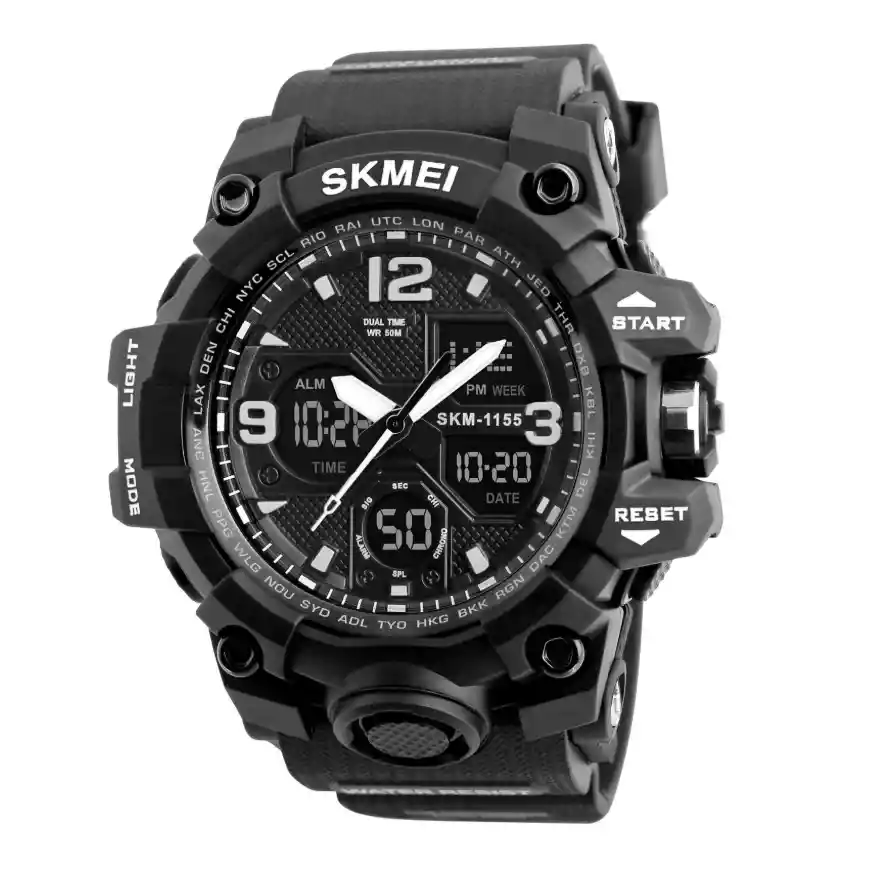 Reloj Deportivo Para Hombre Correa Silicona Y Acero