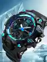 Reloj Deportivo Azul Para Hombre Correa Silicona Y Acero
