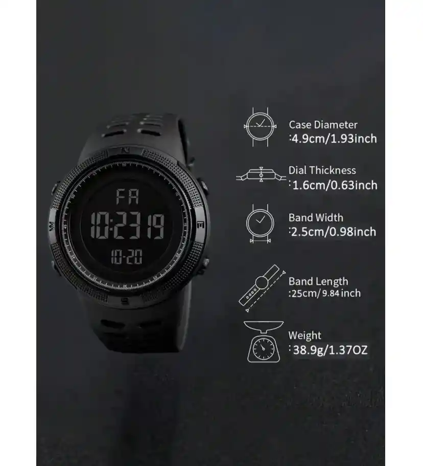 Reloj Deportivo Digital Para Hombre Resistente Al Agua