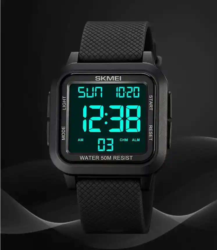 Reloj Deportivo Sumergible Para Hombre Silicona Y Acero