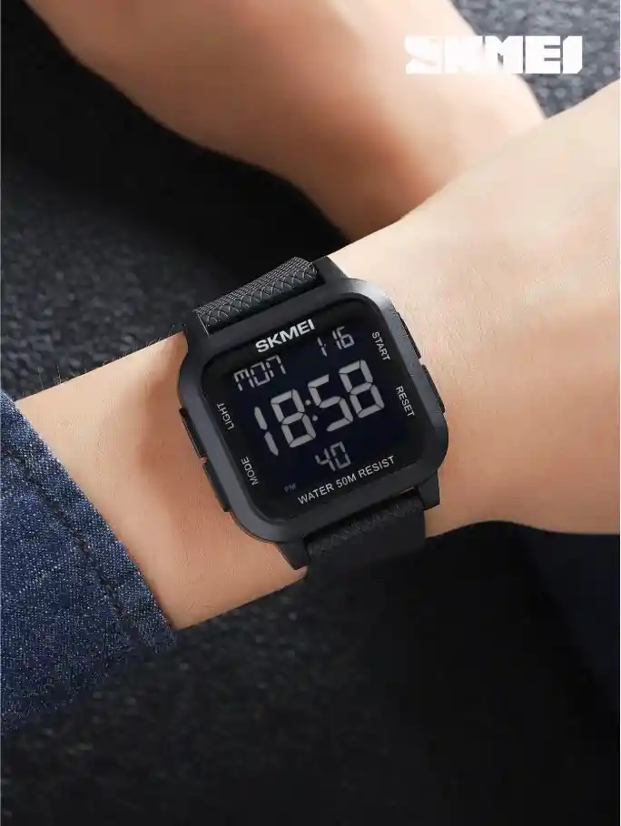 Reloj Deportivo Sumergible Para Hombre Silicona Y Acero