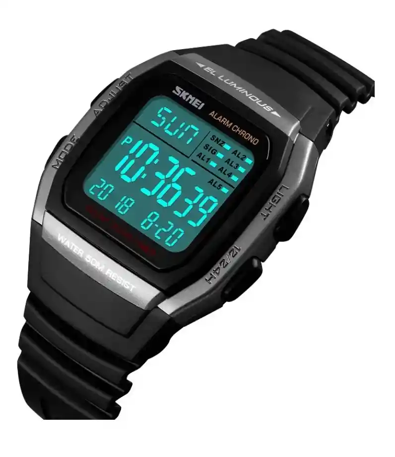 Reloj Deportivo Sumergible Hombre Correa Silicona Y Acero