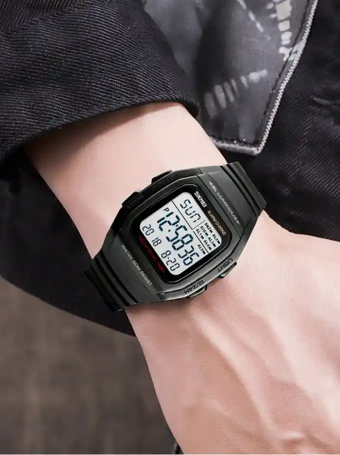 Reloj Deportivo Sumergible Hombre Correa Silicona Y Acero