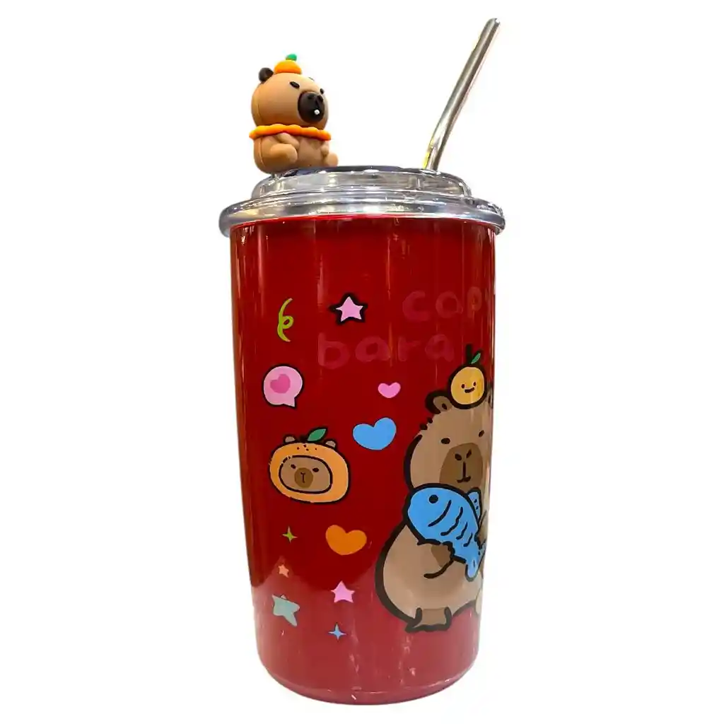Vaso Capybara Con Popote