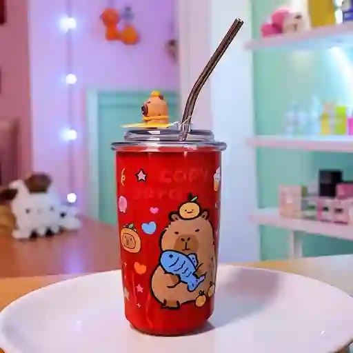 Vaso Capybara Con Popote