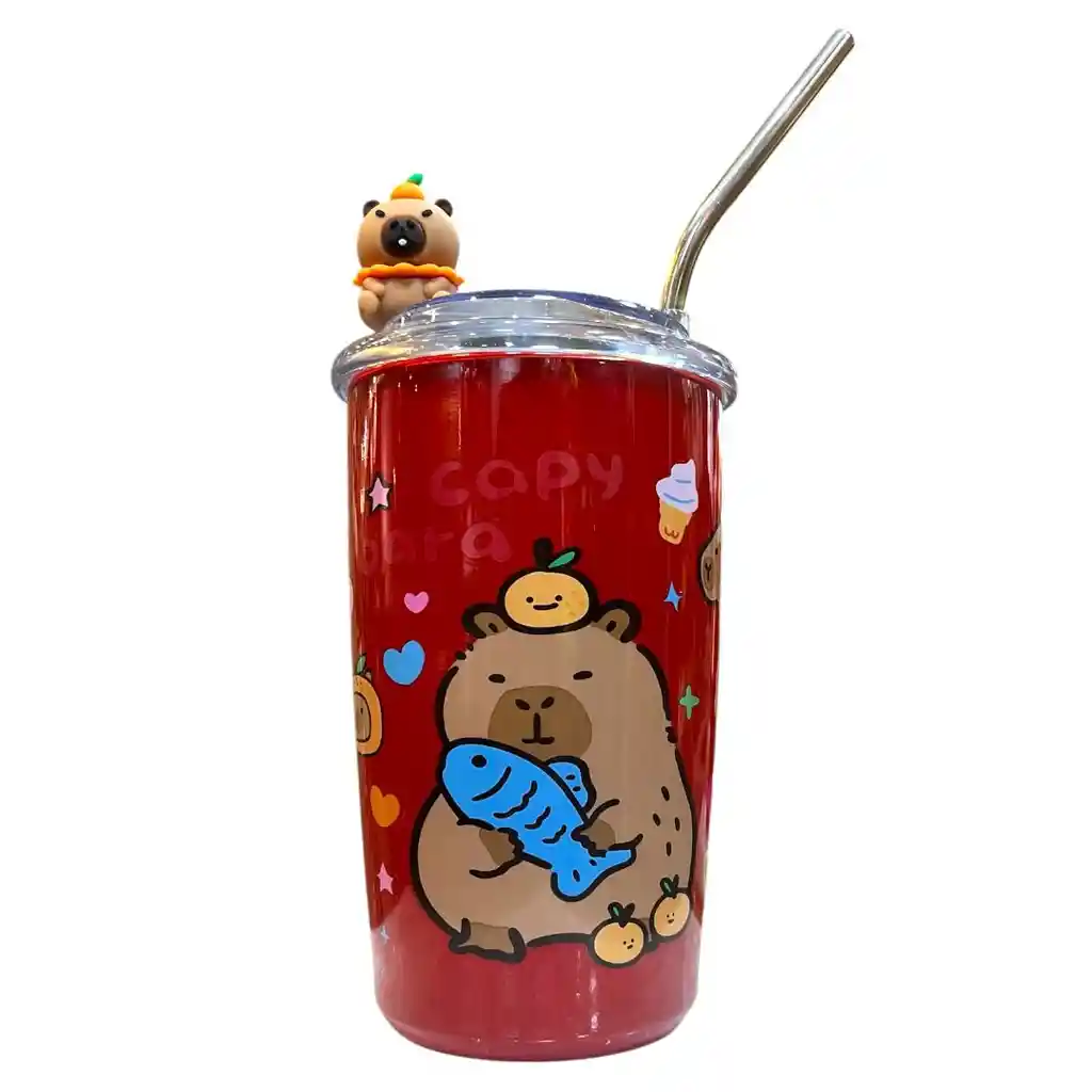 Vaso Capybara Con Popote