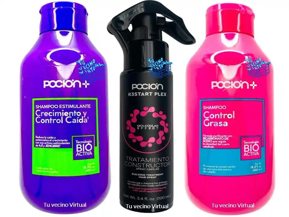 Shampoo Control Graca, Crecimiento Y Caida Y Tratamiento Consructor Pocion