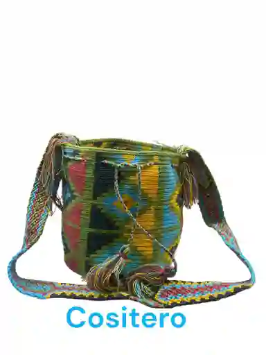 Mochila Wayuu Multicolor Mediana Artesania, Diseño, Regalo, Bolso