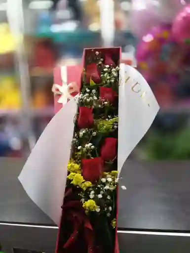 Caja Larga X 6 Rosas
