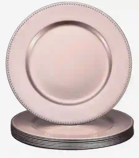 Plato Base 33 Cms Oro Rosa, Plato De Carga . Platos De Lujo, Plato Elegante
