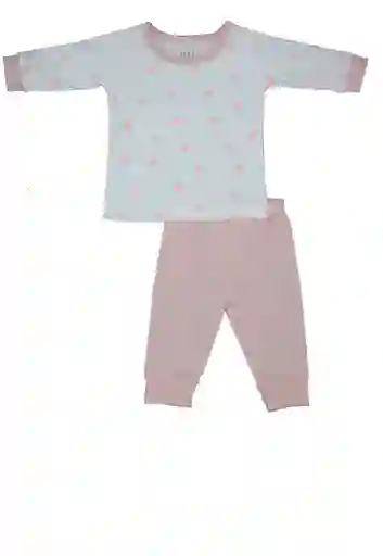 Pijama Rib Dos Piezas Beba 00a03 6/12 Mese-palo Rosa