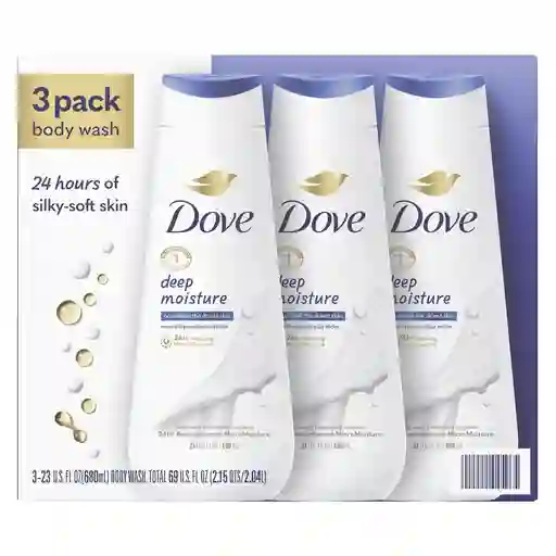 Dove Jabón Líquido Corporal Hidratación Profunda 3 Unidades / 680 Ml