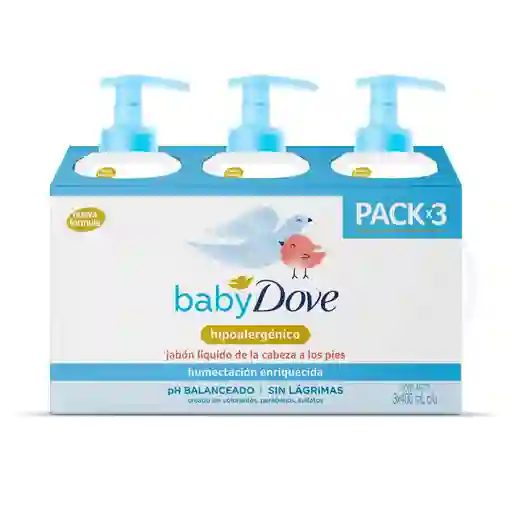 Dove Jabón Líquido Para Bebé 3 Unidades / 400 Ml