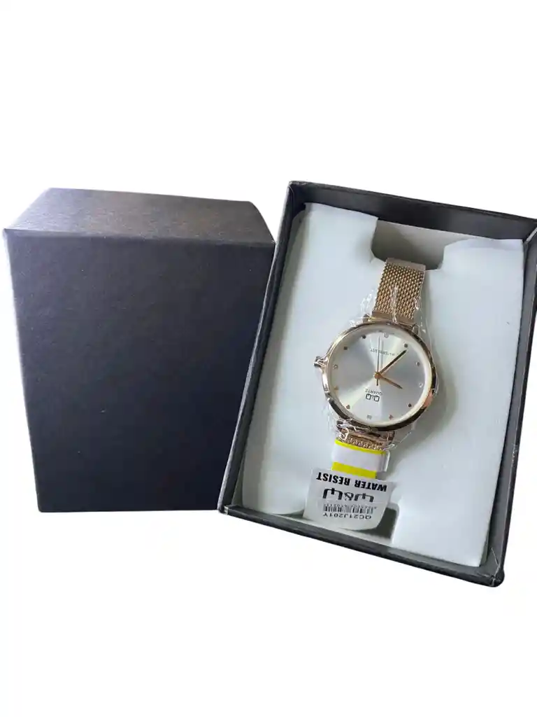 Reloj Replica Dorado Con Correa De Malla Metalica Dorada Marca Qyqreplica
