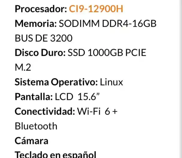 Portatil Core I9 Compumax