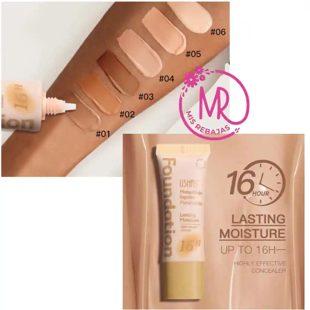 Base De Maquillaje Ushas De Larga Duración (tono #04)