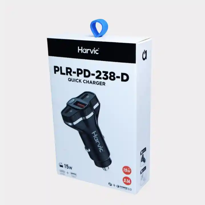 Cargador Para Carro Plugin 3 Puertos 2 Tipo C 1 Usb Plr-pd-238-d