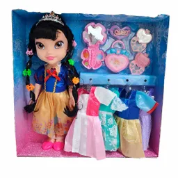 Muñeca Amarilla Corona Princesa Vestidos Accesorios Juguete