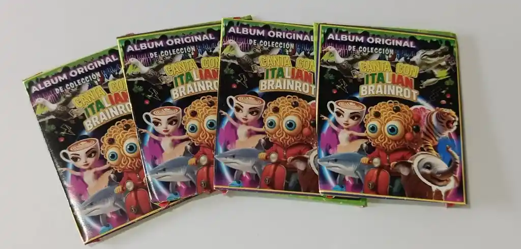 10 Sobres De Laminas Autoadhesivas Coleccionables- Fichas Album Italian Brainrot