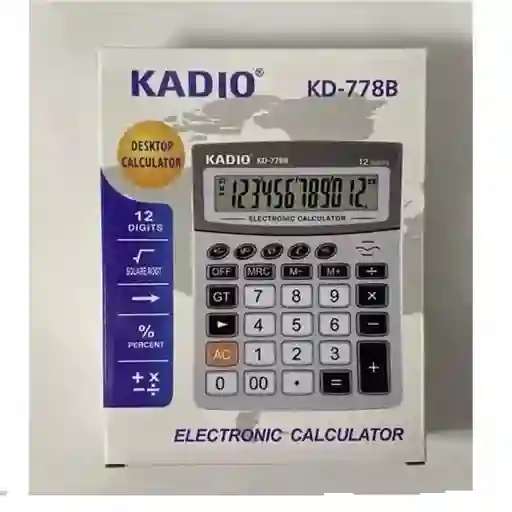 Calculadora De Escritorio Kadio Kd-778b De 12 Dígitos