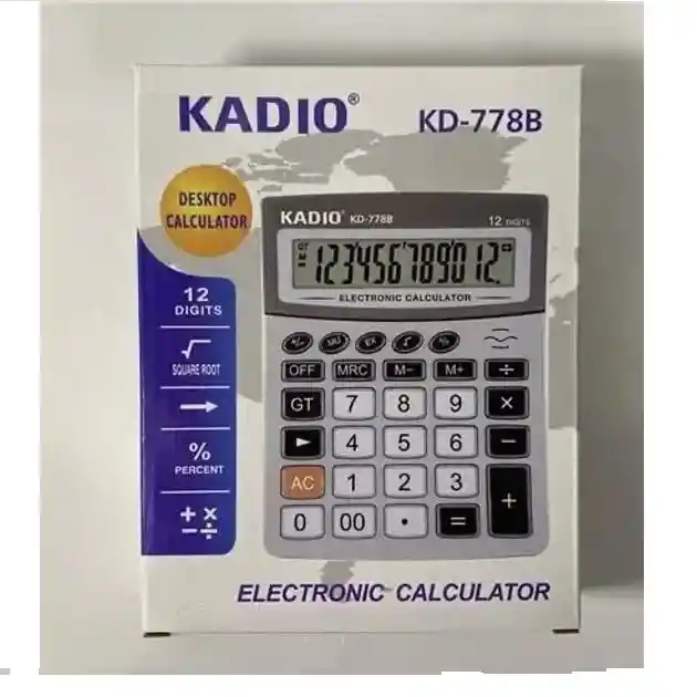 Calculadora De Escritorio Kadio Kd-778b De 12 Dígitos