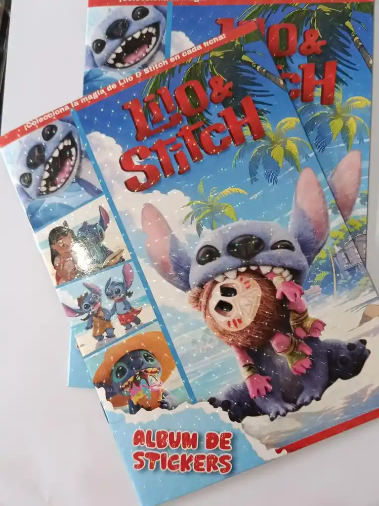 Album Stitch + 10 Sobres De Laminas Autoadhesivas Coleccionables
