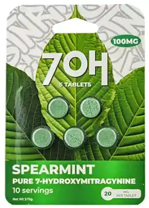 Extracto De Kratom 7oh Pure 7-hydroxymitragynine Tablets – 100mg Spearmint