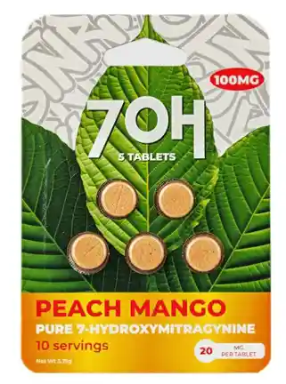 Extracto De Kratom 7oh Pure 7-hydroxymitragynine Tablets – 100mg Peach Mango